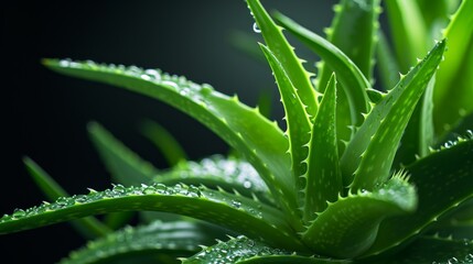 Aloe Vera, fresh leaf of Aloe Vera in farm garden with a natural background sun light and bokeh nature green