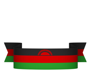 Malawi flag element design national independence day banner ribbon png
