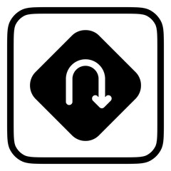 Editable u turn vector icon. Map, location, navigation. Part of a big icon set family. Perfect for web and app interfaces, presentations, infographics, etc