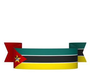 Mozambique flag element design national independence day banner ribbon png
