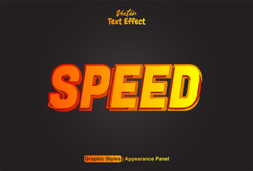 speed text effect with orange color graphic style editable.