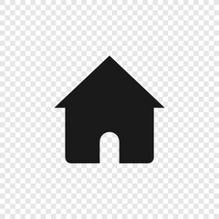house shape with black color and transparent background
