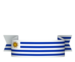 Uruguay flag element design national independence day banner ribbon png