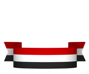 Yemen flag element design national independence day banner ribbon png
