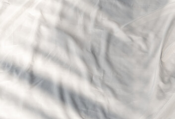 Curtain white wave and soft shadow of palm leaves. abstract background on isolated with shade leaf...