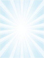 眩しく光り輝く太陽光線風の集中線背景素材_ライトブルー_縦