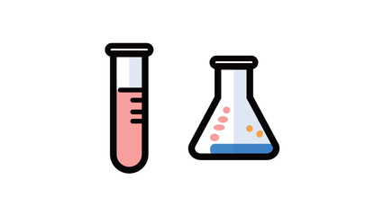 Laboratory glassware icon, vector illustration. Flat design style