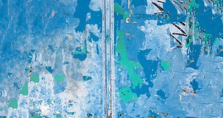 Grunge blue metal surface for background.