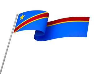 DR Congo flag element design national independence day banner ribbon png
