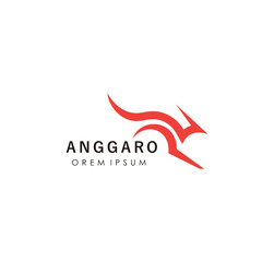 Obraz premium Kangaroo Logo Line Design