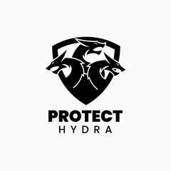 Vector Logo Illustration Hydra Silhouette Style