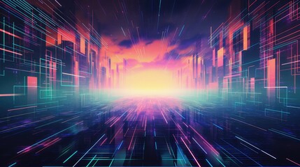 Obraz premium virtual cyber digital background illustration network computer, data hacking, privacy encryption virtual cyber digital background