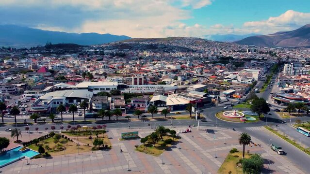 Forward View of city centre of Ibarra, Ecuador