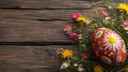 Naklejka na ściany i meble Painted Easter Egg for Easter Holiday Concept