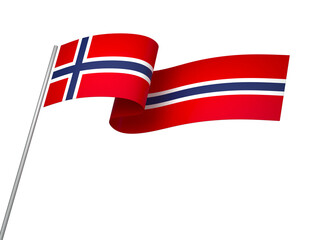 Norway flag element design national independence day banner ribbon png
