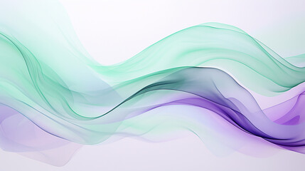 Obraz na płótnie Canvas lilac and mint green flowing artwork on white background