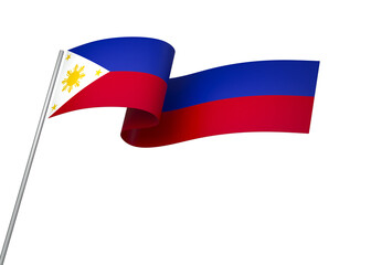Philippines flag element design national independence day banner ribbon png

