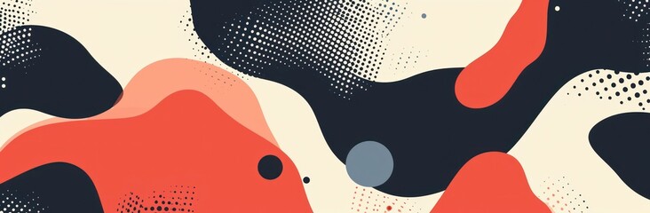 Modern abstract design with red and black shapes, perfect for contemporary graphic work and web design. - obrazy, fototapety, plakaty