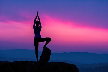 A person engaged in a yoga session at sunrise Reflecting a lifestyle of health and wellness