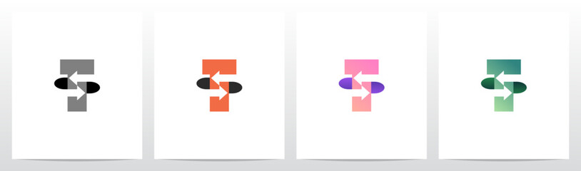 Exchange Opposite Arrow Letter Logo Design T