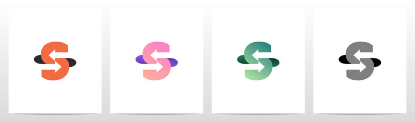 Exchange Opposite Arrow Letter Logo Design S
