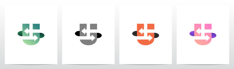 Exchange Opposite Arrow Letter Logo Design U - obrazy, fototapety, plakaty