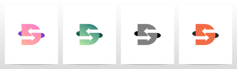 Exchange Opposite Arrow Letter Logo Design D