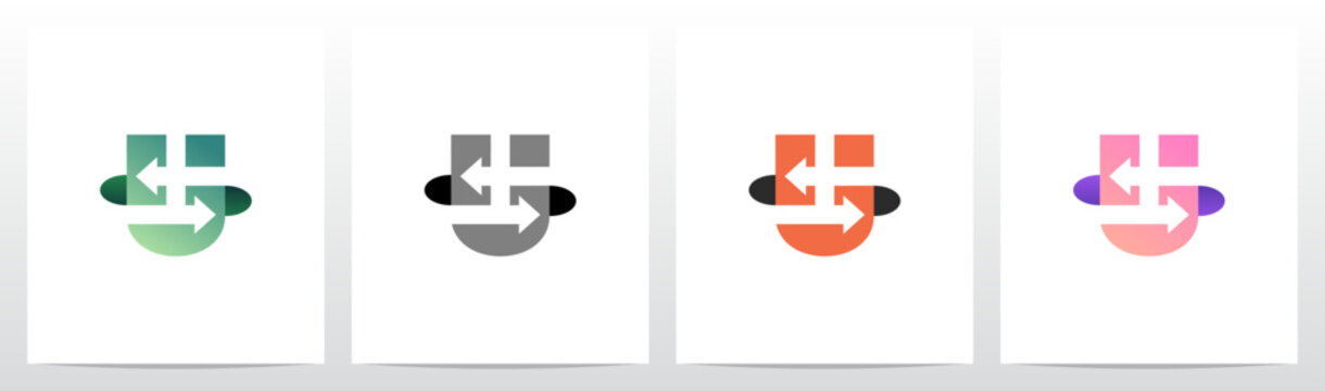 Exchange Opposite Arrow Letter Logo Design U