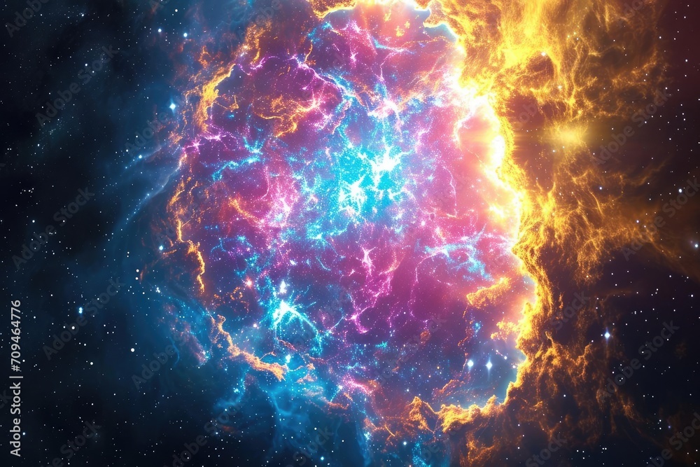 Canvas Prints a vibrant supernova explosion in deep space