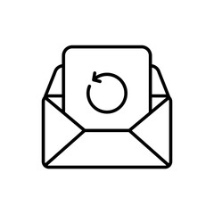 Mail recovery outline icons, minimalist vector illustration ,simple transparent graphic element .Isolated on white background