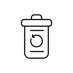 Trash recovery outline icons, minimalist vector illustration ,simple transparent graphic element .Isolated on white background