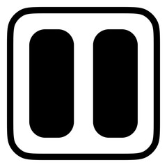 Editable vector pause button icon. Black, transparent white background. Part of a big icon set family. Perfect for web and app interfaces, presentations, infographics, etc