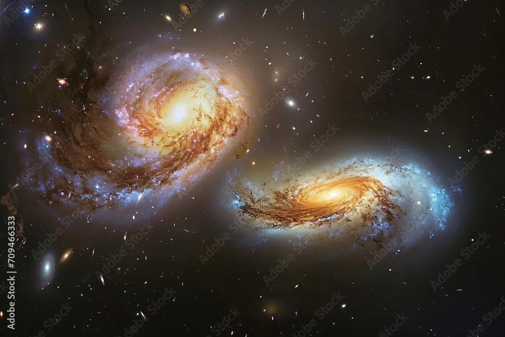 Canvas Prints distant galaxies colliding creating a cosmic spectacle