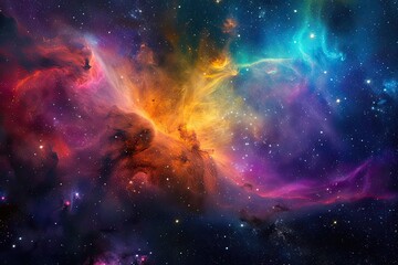 Fototapeta na wymiar Dazzling nebula with vibrant colors in deep space