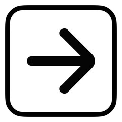 Obraz premium Vector single arrow chevron right icon. Black, white background. Perfect for app and web interfaces, infographics, presentations, marketing, etc.