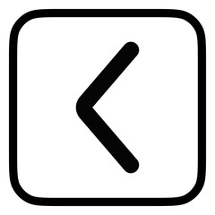 Vector single arrow chevron left icon. Black, white background. Perfect for app and web interfaces, infographics, presentations, marketing, etc.