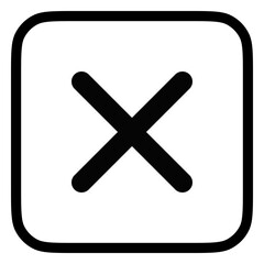 Obraz premium Vector cross multiply close remove mark icon. Black, white background. Perfect for app and web interfaces, infographics, presentations, marketing, etc.