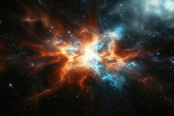 Fototapeta premium Cosmic event of a star being born in a nebula.