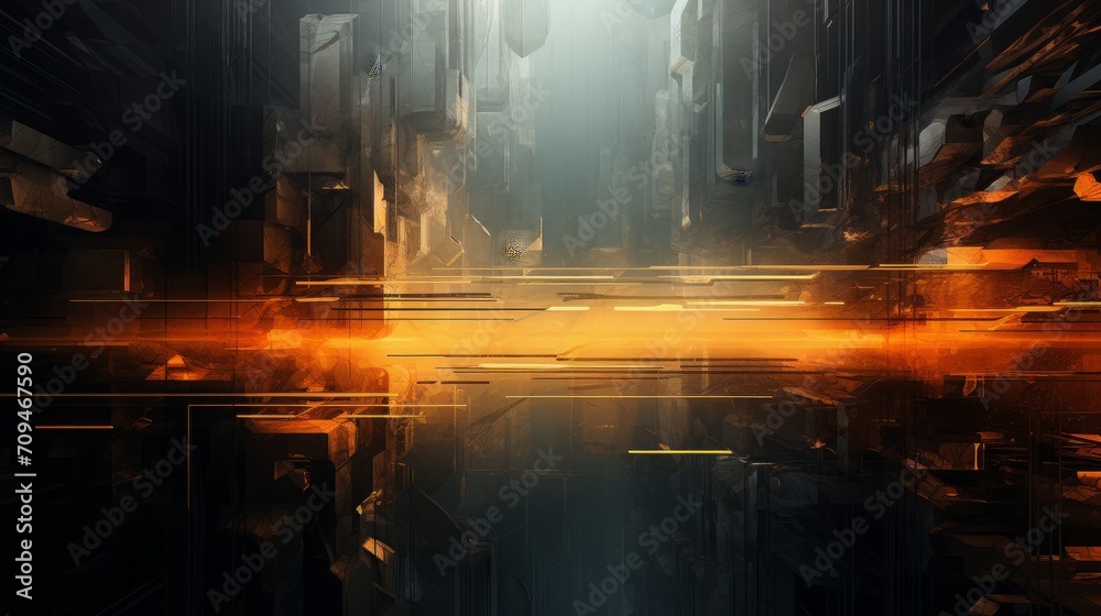 Wall mural dreamlike fusion: abstract digital backdrop with vibrant colors and geometric patterns for creative 