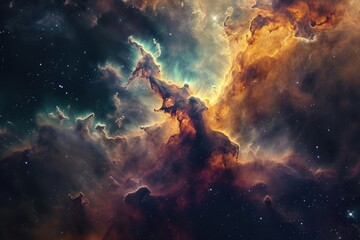 Nebula formation as seen from a distant space probe - obrazy, fototapety, plakaty