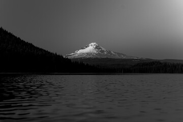 Minimalist view of the Mount Hood seen from Trillium Lake, Oregon
