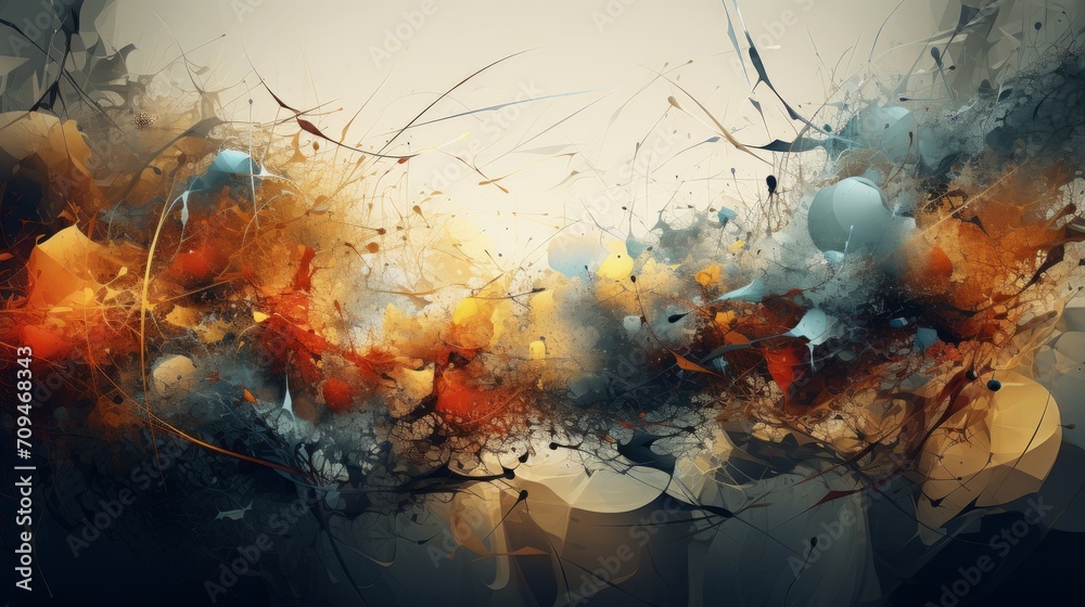 Wall mural dreamlike fusion: abstract digital backdrop with vibrant colors and geometric patterns for creative 