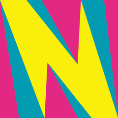 Pop Art Colorful Letter N