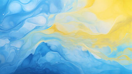 Fototapeta na wymiar Ocean's Embrace: blue and yellow marble pattern background 