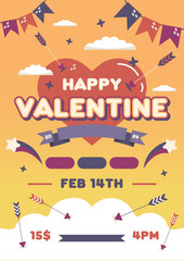 Playful Valentine Kids Party Flyer Template