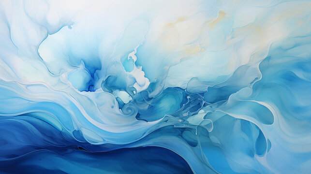 beautiful close up of blue flowing artwork
