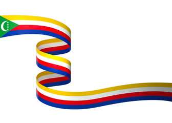 Comoros flag element design national independence day banner ribbon png

