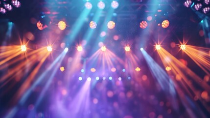 Colorful Stage Lights at Live Music Concert - obrazy, fototapety, plakaty