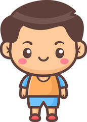 Cute happy little boy cartoon illustration