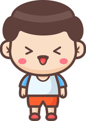 Cute happy little boy cartoon illustration